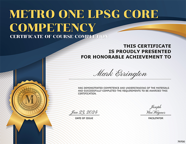 Metro One-M1 General Onboarding 2.0 Core Competency